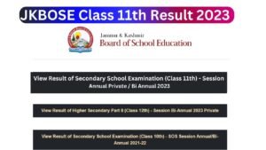 JKBOSE 11th Result 2023, Biannual / Private Result Scorecard